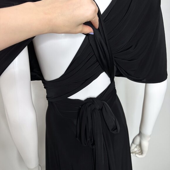 Dessy Group Maracaine Jersey Twist Wrap Convertible Cocktail Dress in Black - Picture 12 of 16